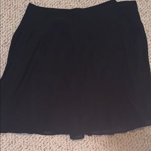 LOFT pleated black mini skirt with side zipper